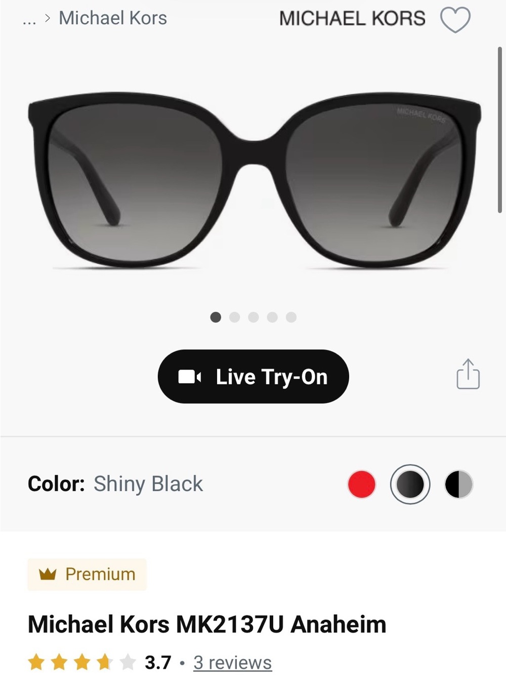 Michael Kors Polarized Black Women's Sunglasses with Gradient Gray Lenses
